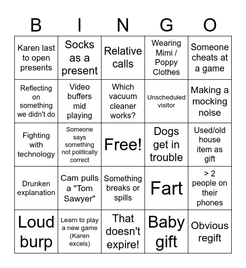 Christmas 2024 Bingo Card