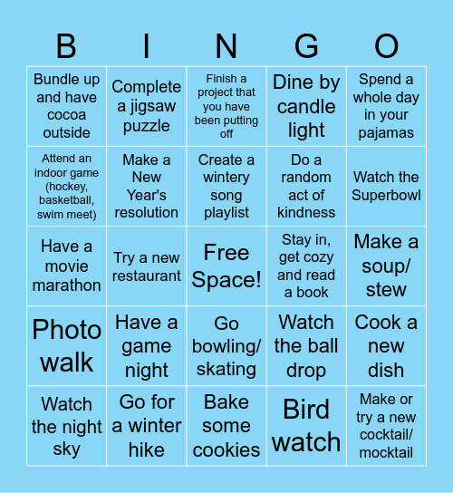 Winter Bingo! Bingo Card