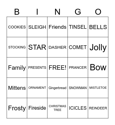 HOLIDAY BINGO Card