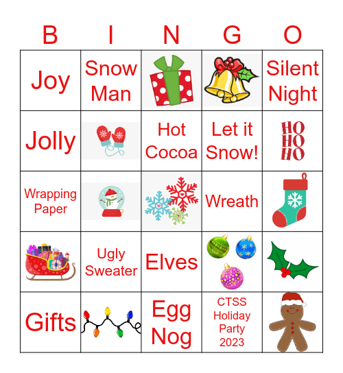 CTSS Holiday Bingo Card