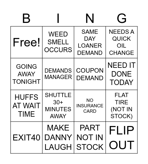 XMAS EVE - NCMB Bingo Card