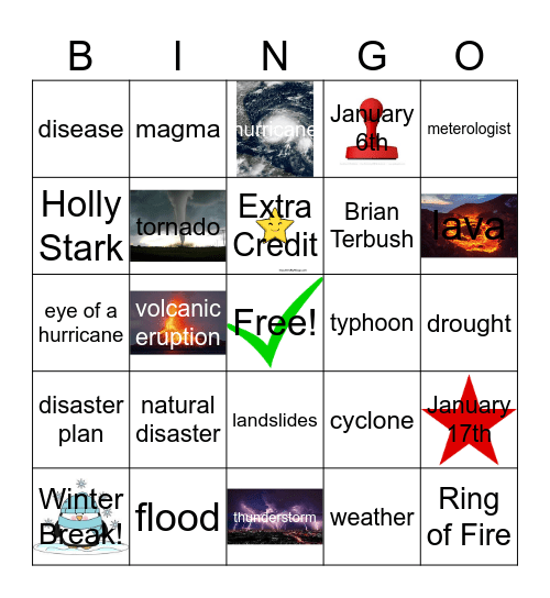 Natural Disaster Bingo 2024 Bingo Card