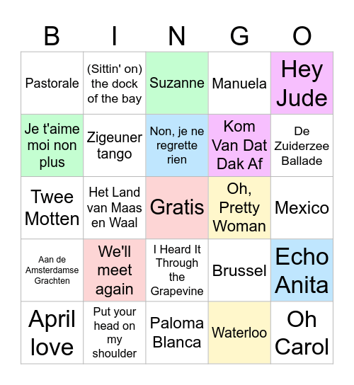 Mieke's 85e Muziek Bingo! Bingo Card