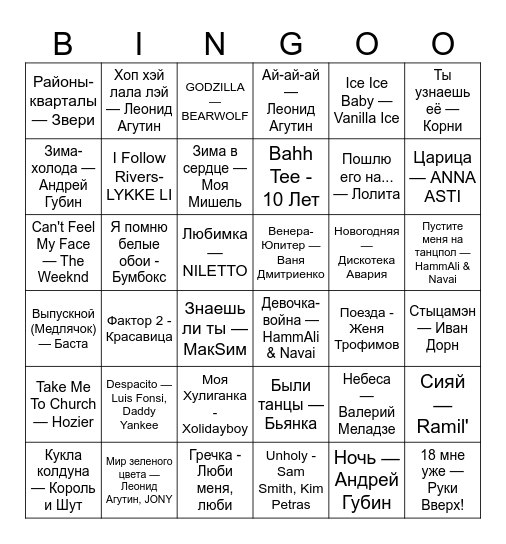 Новый год 2025 Bingo Card