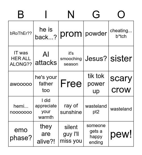 Arcane Season 2 Bingo Card