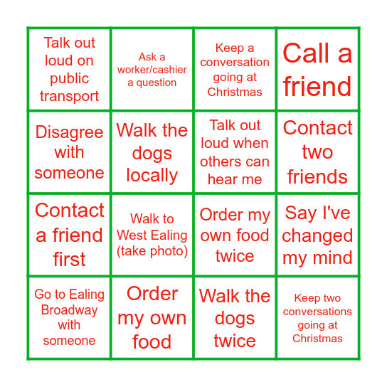 Else's Holiday Bingo Card Bingo Card