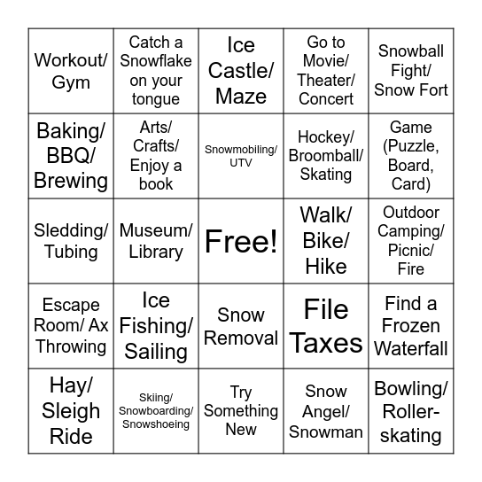 Blizzard Bingo Card