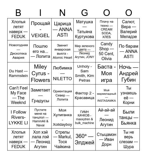 Новый год 2025 Bingo Card