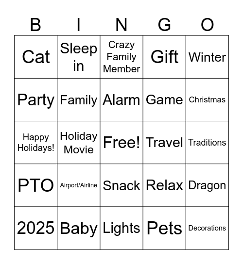 2024 Holiday Party- Words You Will Hear Bingo Card