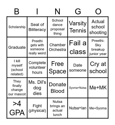 MHS Bingo Card