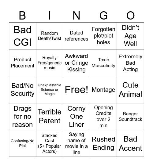 Abby Mallard Movie Mayhem Bingo Card