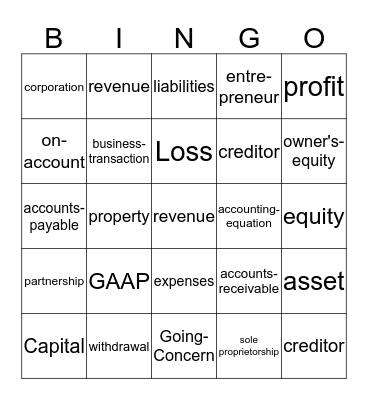 Accounting Bingo Card
