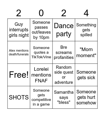 XMAS GIRLS NIGHT Bingo Card