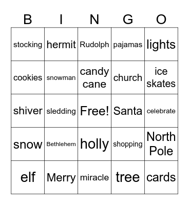 Christmas BINGO Card