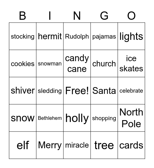 Christmas BINGO Card