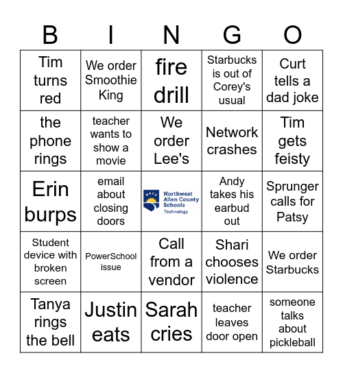 NACS Tech Bingo Card