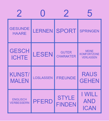 2025 Bingo Card