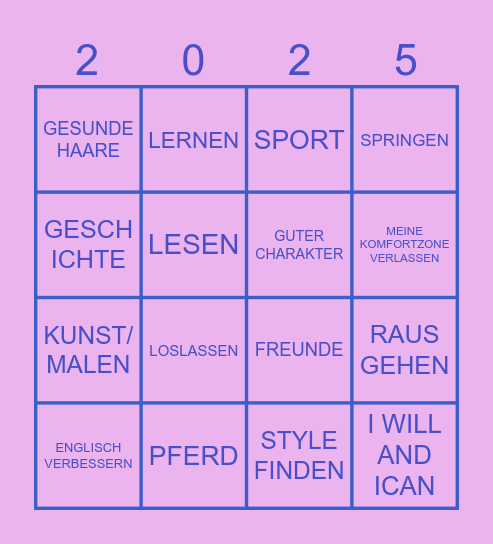 2025 Bingo Card