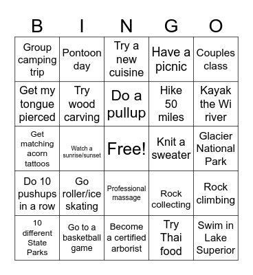 2025 Goals and Ambitions Bingo Card