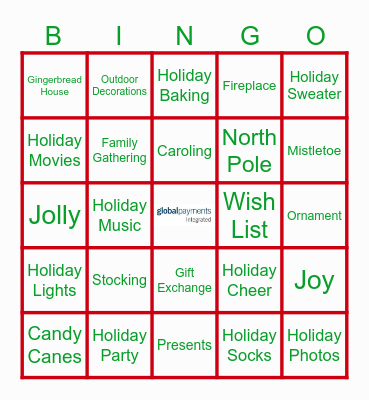 Holiday Bingo Card