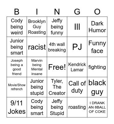 SML Bingo Card