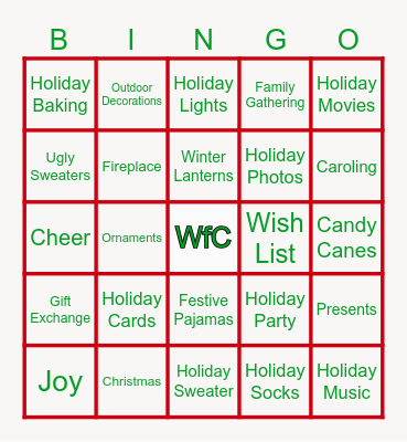 Holiday Bingo Card