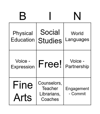 Learner Agency BINGO Card