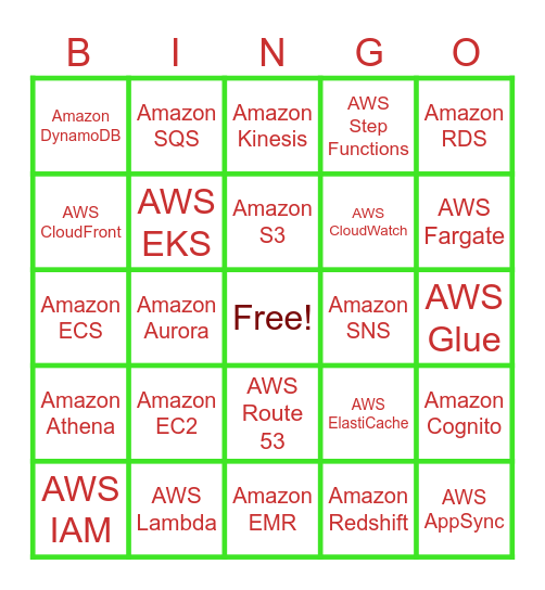 Service Bingo Card