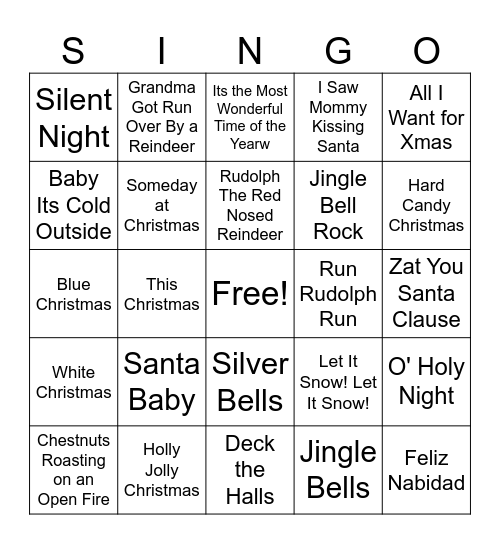 XMAS Bingo Card