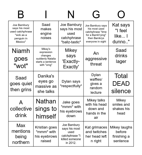 The Portsmouth Massive Bingo Card