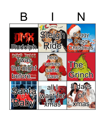 Hip Hop Christmas Bingo Card