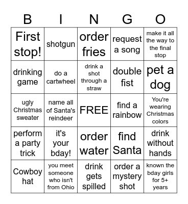 MG & SYD BDAY BAR CRAWL 2024 Bingo Card