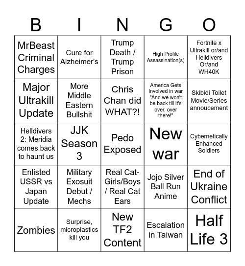 2025 Bingo Card