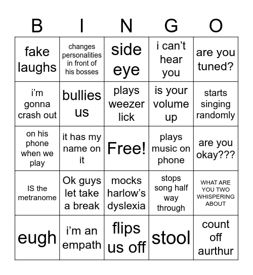 john’s bingo Card