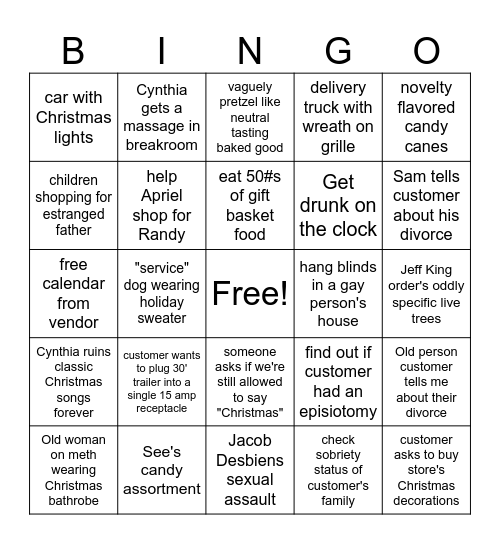 December at Summit Bingo Card