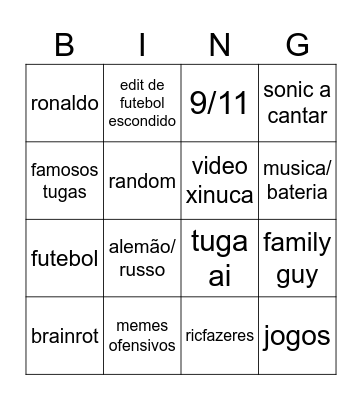 duda reels Bingo Card