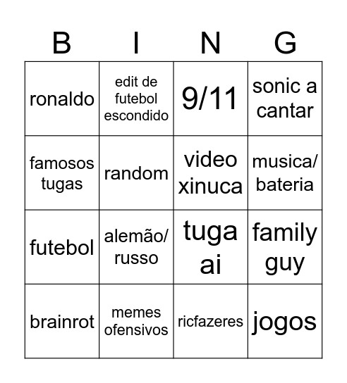 duda reels Bingo Card
