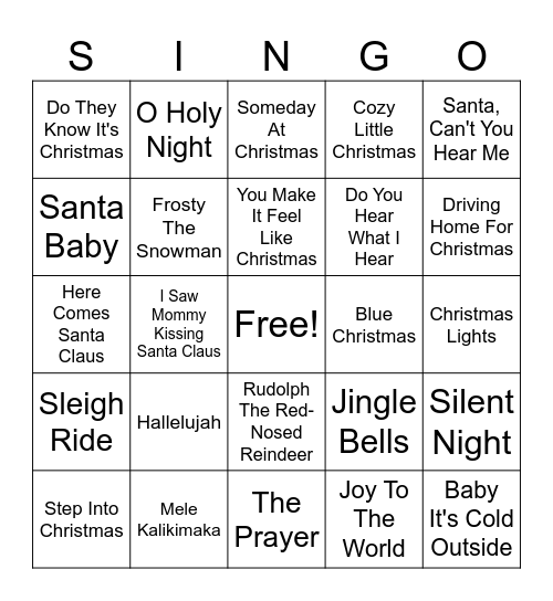 Singo Bingo Card