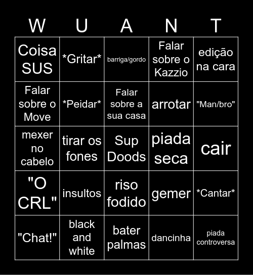 WUANT Bingo Card