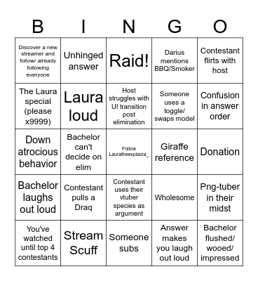 Hayden Love Forecast Bingo Card
