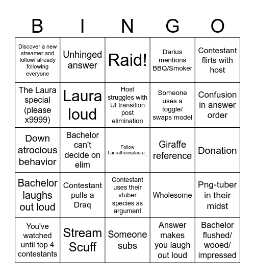 Hayden Love Forecast Bingo Card