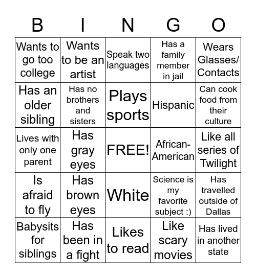 Welcome To Room 303:) Bingo Card