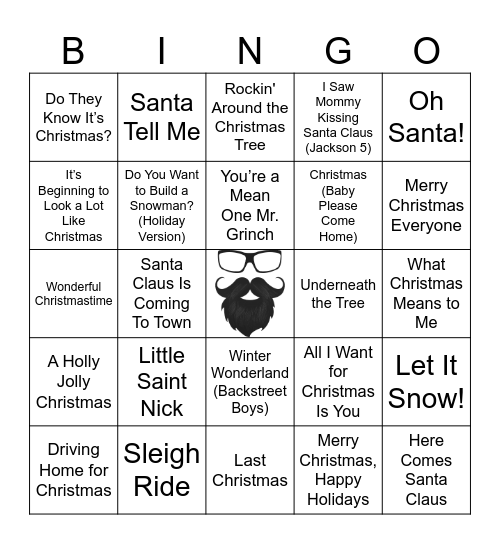 HOLIDAY | RD 1 | HITS & CLASSICS Bingo Card