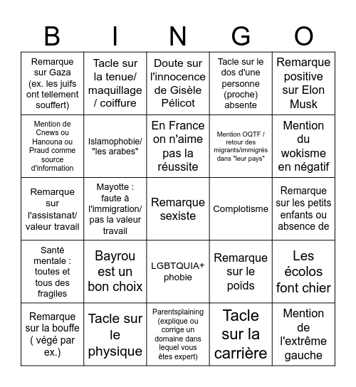 Bingo Noël 2025 Bingo Card