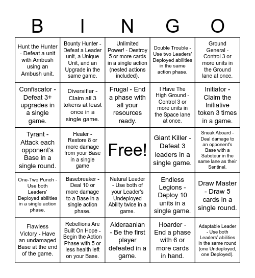 Twin Suns Bingo! Bingo Card