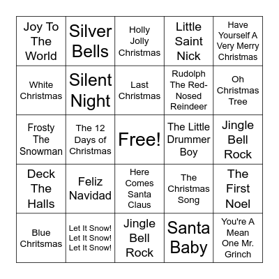 Holiday Bingo Card