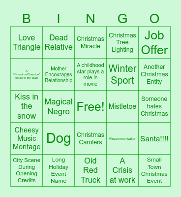 Hallmark Bingo Card