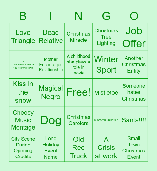 Hallmark Bingo Card