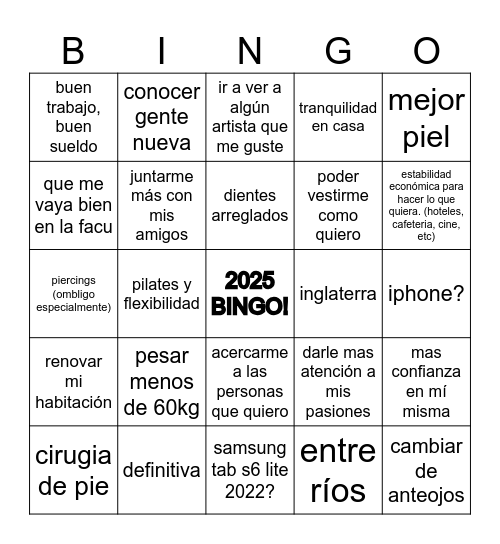2025 BINGO Card