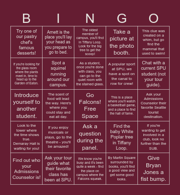 SPACE Bingo Card